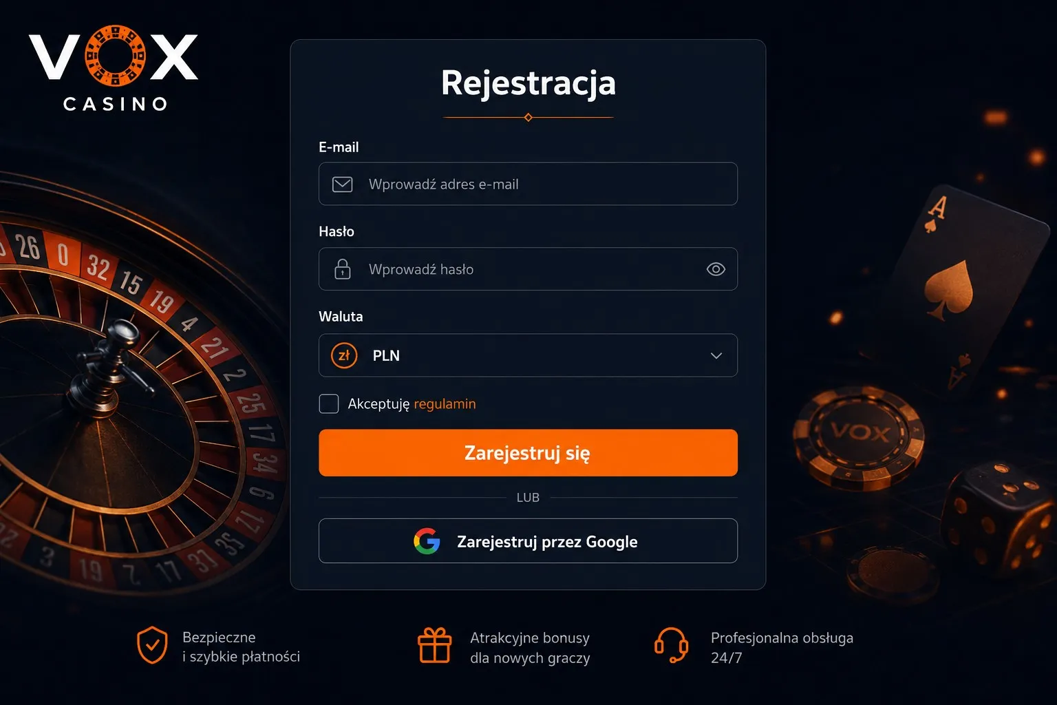 Rejestracja w Vox Casino krok po kroku